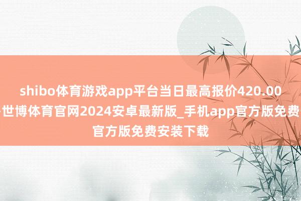 shibo体育游戏app平台当日最高报价420.00元/公斤-世博体育官网2024安卓最新版_手机app官方版免费安装下载