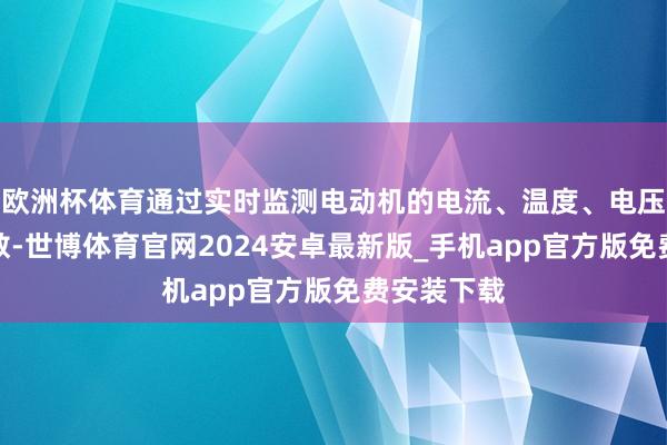 欧洲杯体育通过实时监测电动机的电流、温度、电压等舛错参数-世博体育官网2024安卓最新版_手机app官方版免费安装下载