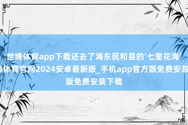 世博体育app下载还去了海东民和县的‘七里花海’-世博体育官网2024安卓最新版_手机app官方版免费安装下载