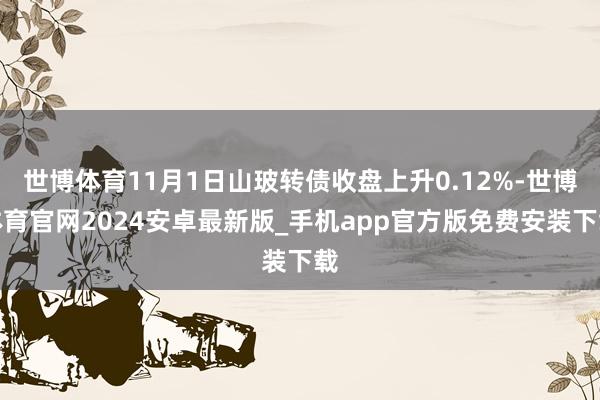 世博体育11月1日山玻转债收盘上升0.12%-世博体育官网2024安卓最新版_手机app官方版免费安装下载