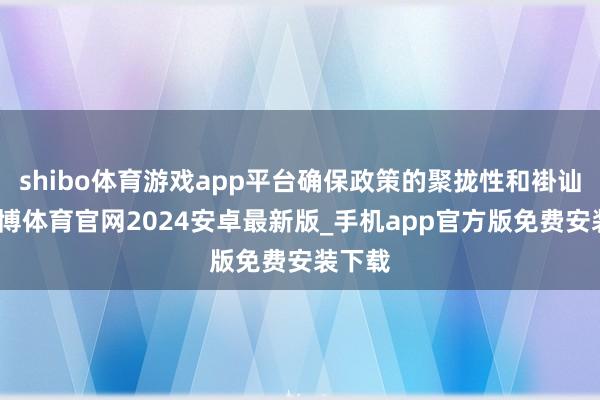 shibo体育游戏app平台确保政策的聚拢性和褂讪性-世博体育官网2024安卓最新版_手机app官方版免费安装下载