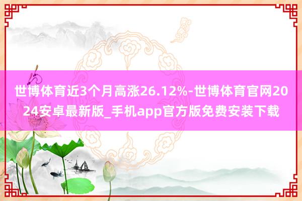 世博体育近3个月高涨26.12%-世博体育官网2024安卓最新版_手机app官方版免费安装下载