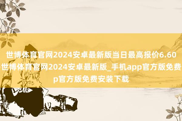 世博体育官网2024安卓最新版当日最高报价6.60元/公斤-世博体育官网2024安卓最新版_手机app官方版免费安装下载