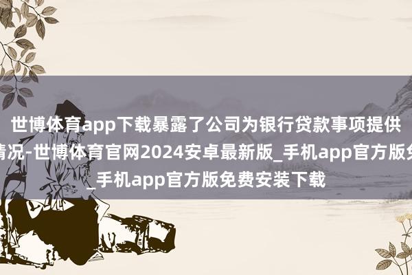 世博体育app下载暴露了公司为银行贷款事项提供担保的最新情况-世博体育官网2024安卓最新版_手机app官方版免费安装下载